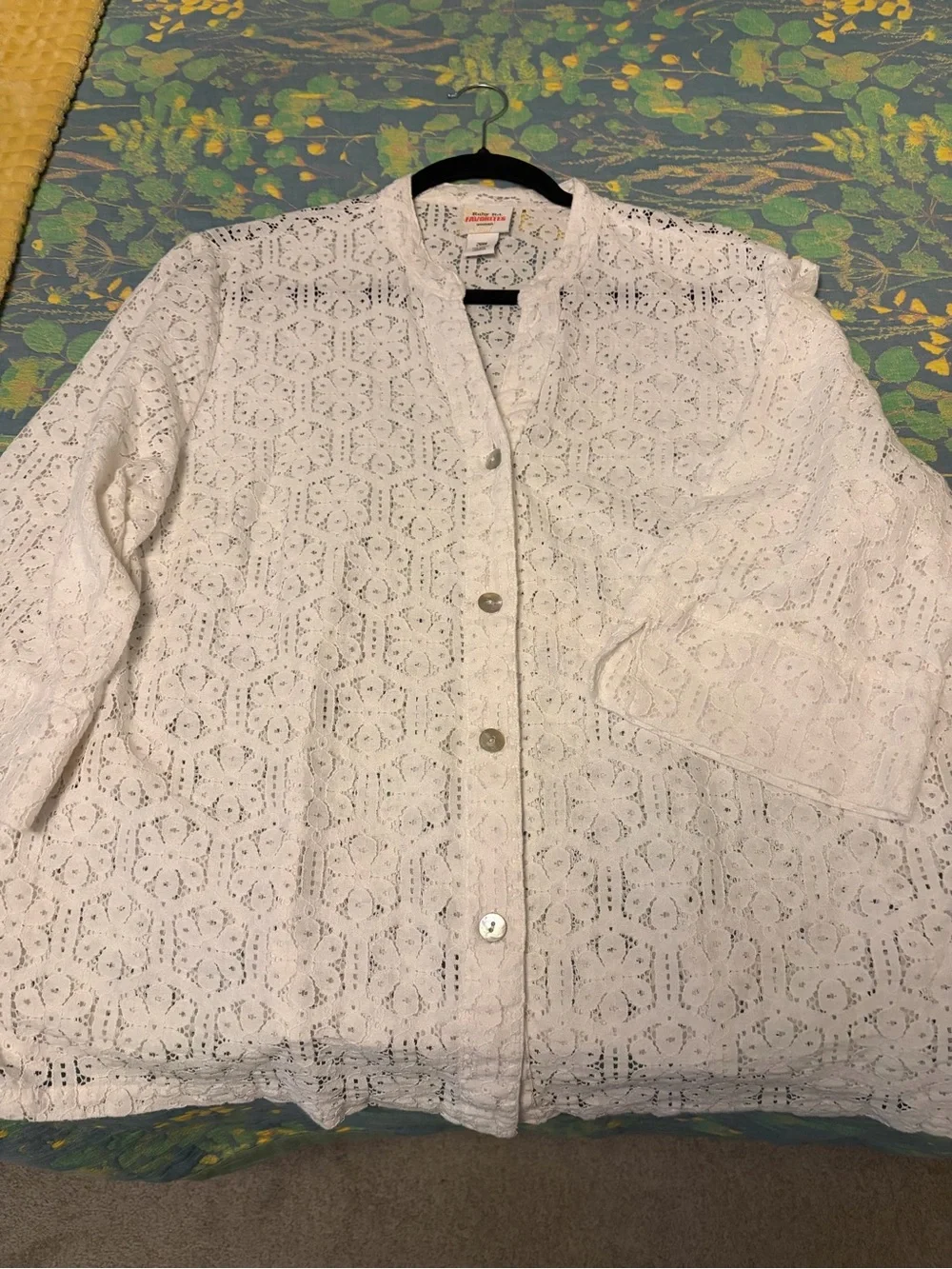 Ruby Rd. White Eyelet Button-Front Shirt Jacket - Picture 1 of 3